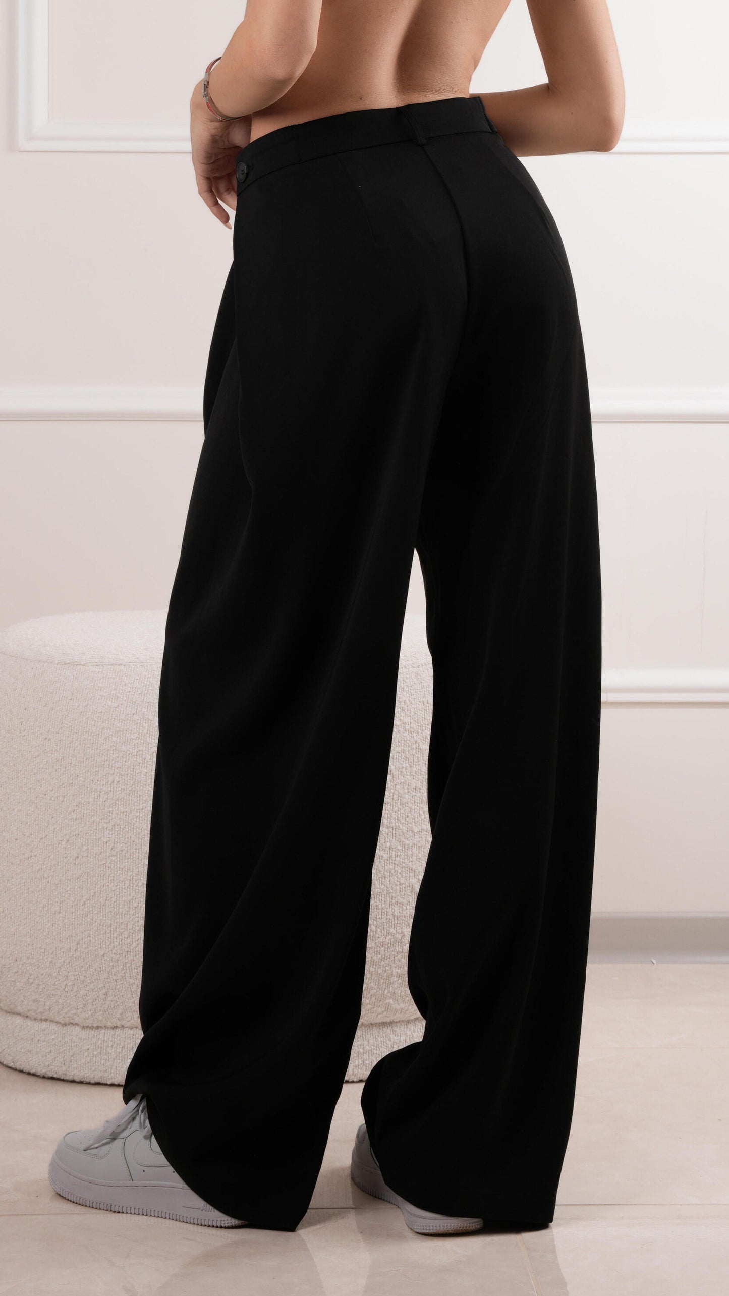 Μαύρο Παντελόνι Wide Leg - Black Wide Leg Tailored Trousers