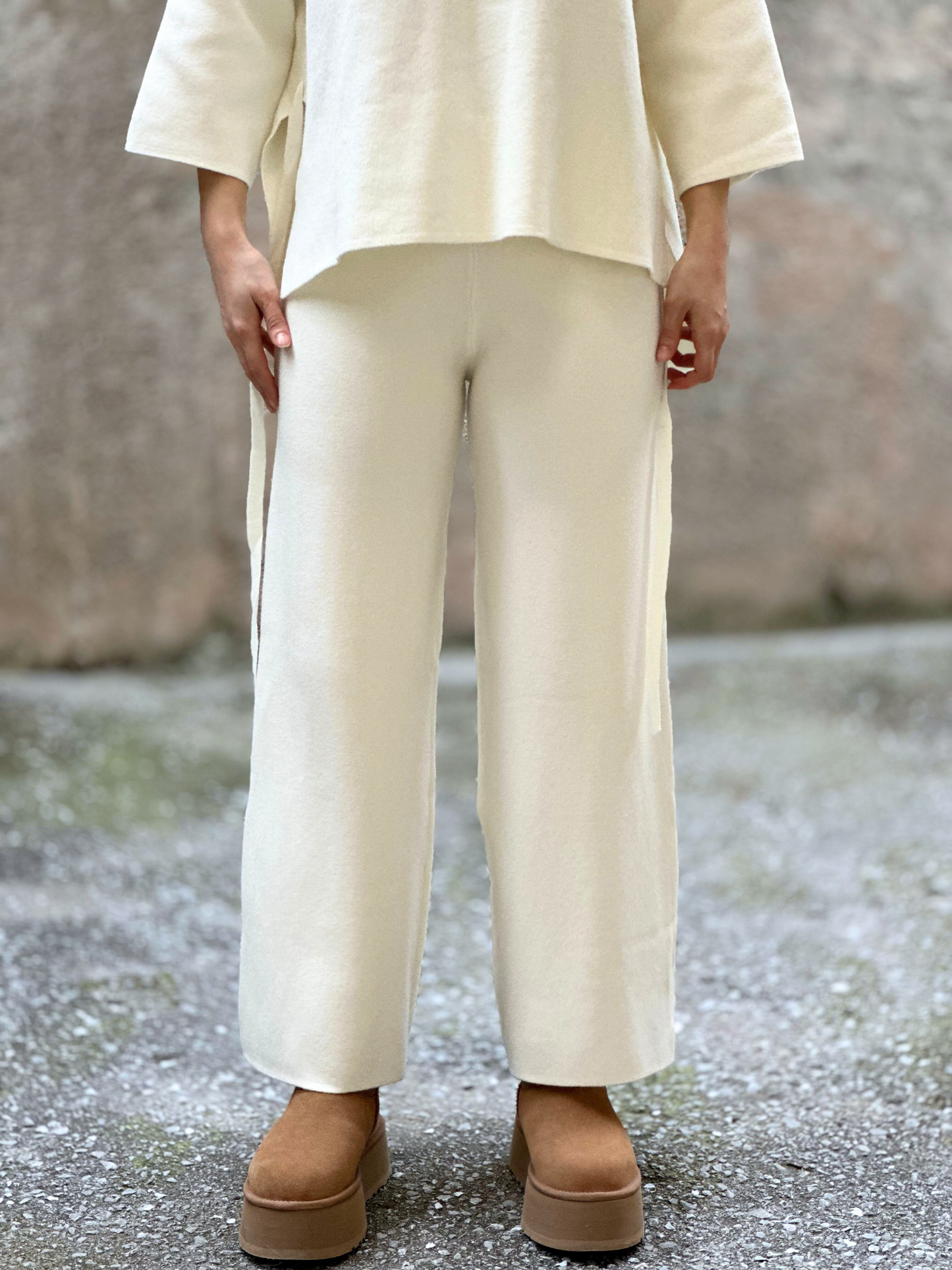 Λευκό Μάλλινο Σετ - White Knitted Set