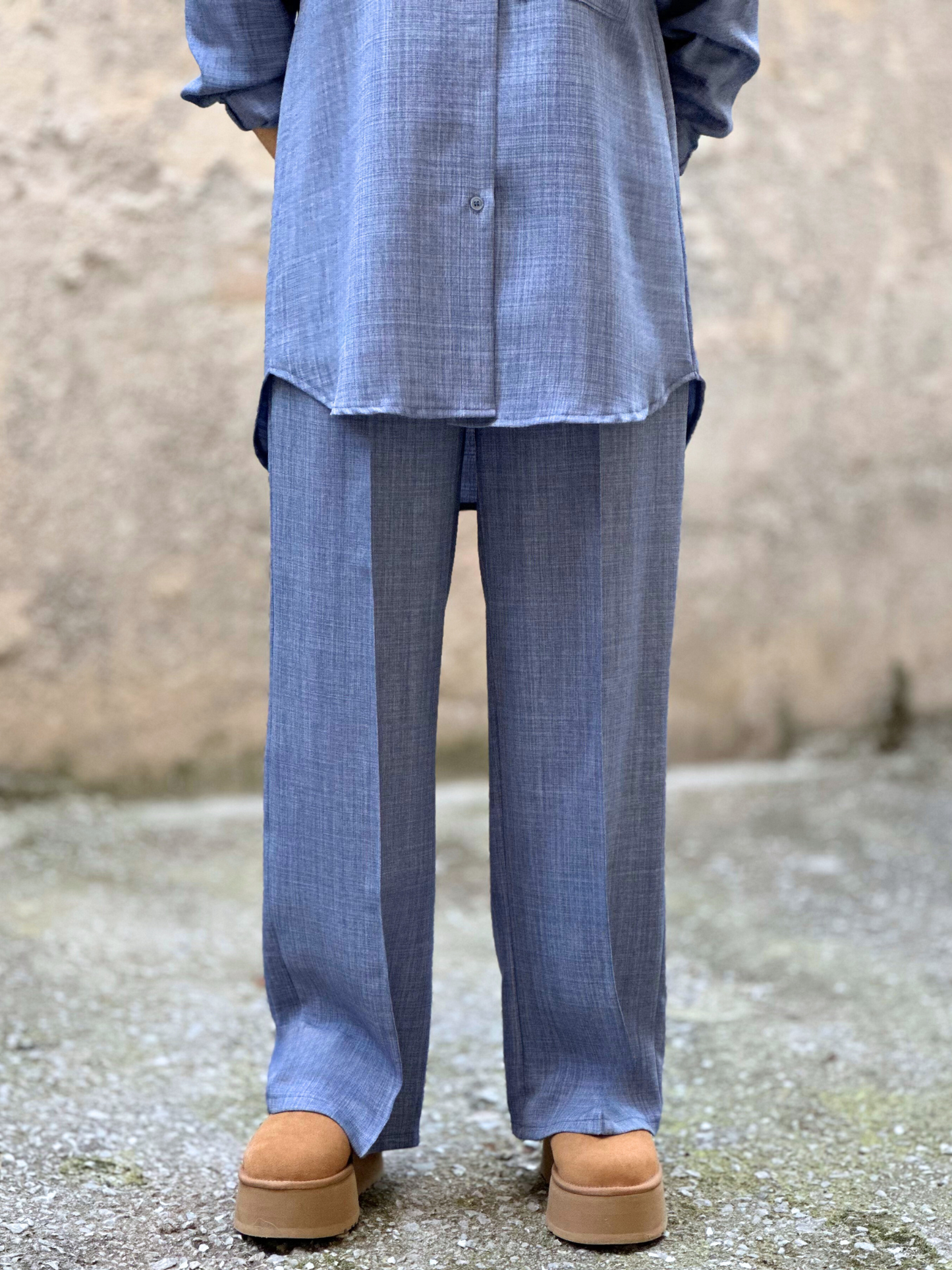 Oversized Σετ σε Μπλε Τζιν Απόχρωση - Blue Jeans Oversized Set