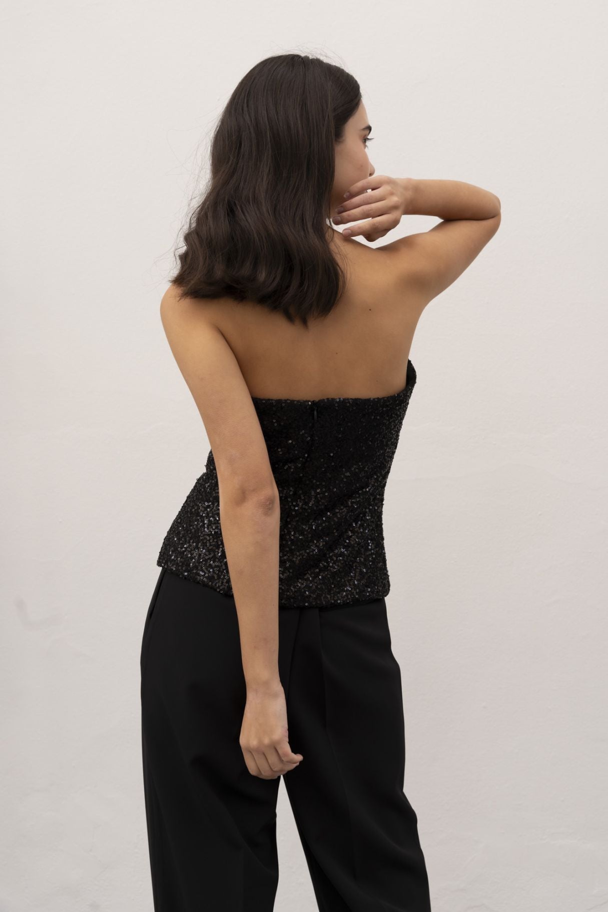 Στράπλες Τοπ με Παγέτες - Sequin Strapless Top