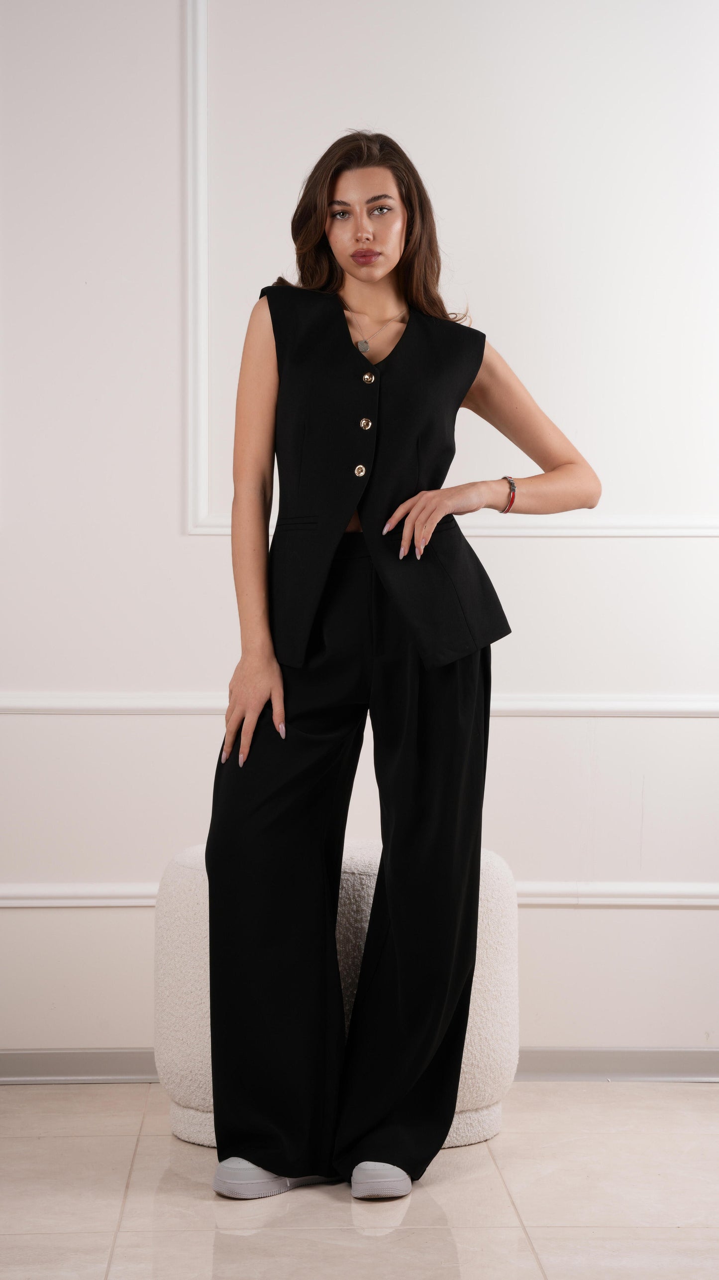 Μαύρο Σετ Κουστουμιού με Γιλέκο - Black Tailored Suit with Vest